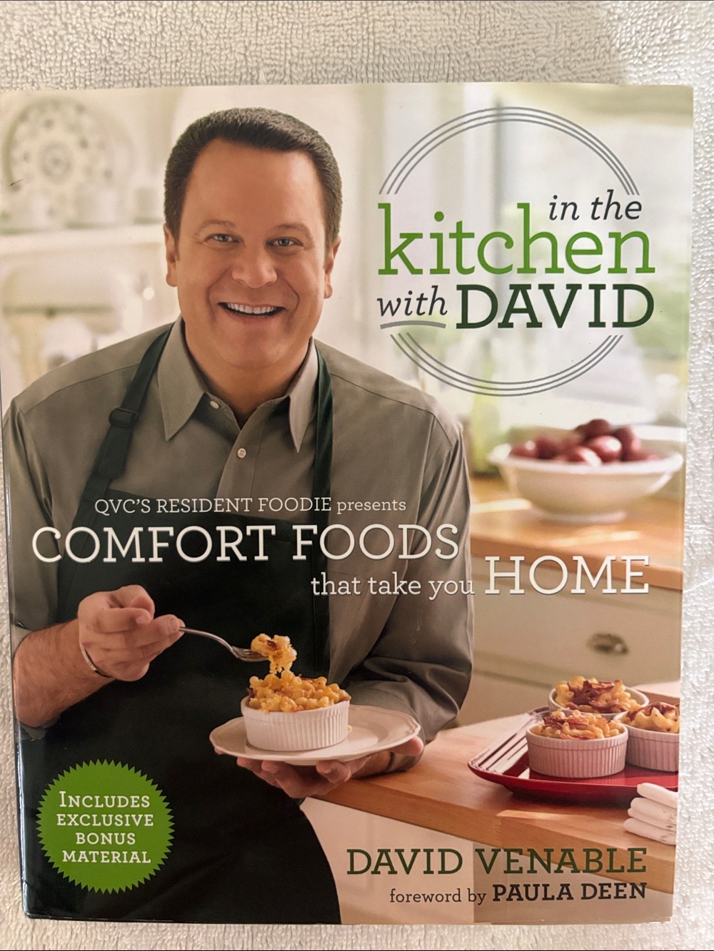QVC Cookbook — Green and White Cover: In the Kitchen with David